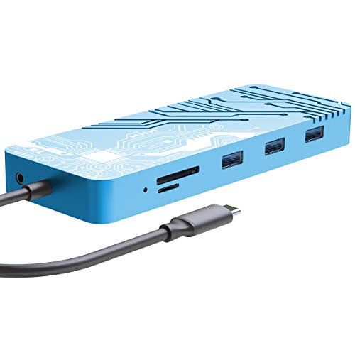 Black Friday Clearance Guanda Laptop Docking Station, USB C PD Charging Hub, 13-in-1 Adapter with Ethernet, HDMI, DP, VGA, 4 Port-USB 3.0, Micro/SD/TF Memory Card Readers for MacBook Pro, FUJITSU Computers - GD10 Sky Blue Black Friday Clearance Guanda Laptop Docking Station, USB C PD Charging Hub, 13-in-1 Adapter with Ethernet, HDMI, DP, VGA, 4 Port-USB 3.0, Micro/SD/TF Memory Card Readers for MacBook Pro, FUJITSU Computers - GD10 Sky Blue