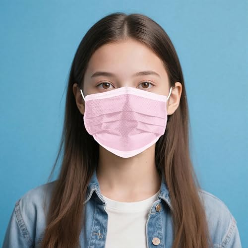 Image of NNPCBT Pink Disposable Face Masks 125 Pack,3-Ply Breathable Mask For Adults,Great For Outdoors,Home, Office, School