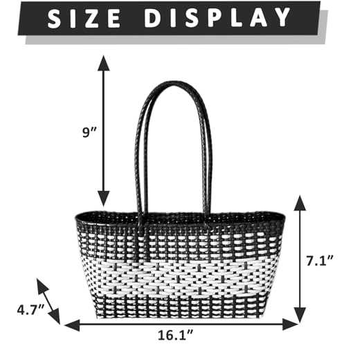 Straw Beach Bag for Women, Large Capacity Tote Bag, Handbag for Vacation, Travel, Daily(Styles 4512