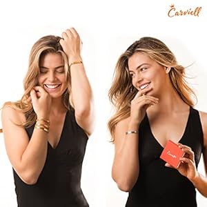 Carviell Bracelets for Women Personalized Gifts for Her Mom Best Friend Inspirational Friendship Cuff for Teen Girls Engraved Birthday Gift Jewelry