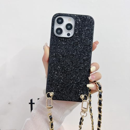 Coque diamant iPhone 14 13 12 11 Pro Max X XR protection pailletée avec cordon de transport