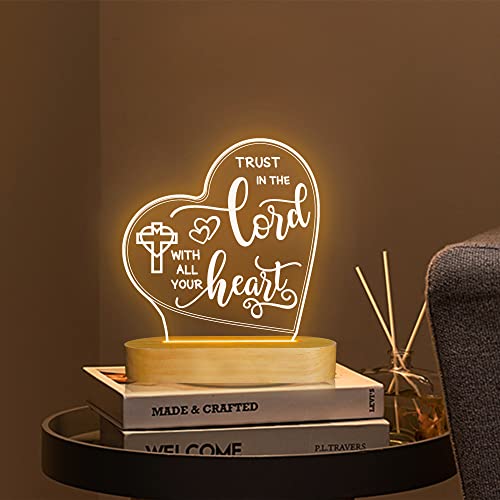 Image of Attivolife Gift Night Light, 3D LED Wooden Optical Table Lamp, Best Room Decoration, Birthday Holiday Christmas Pet Present Gifts Valentine Gift for Her Women Friend Kid Warm Color (God2)