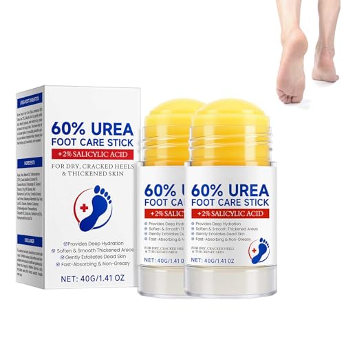 Crema De Urea 60 Por Ciento Para Los Pies, TalóN Agrietado Palo De ReparacióN Con áCido SalicíLico, HidratacióN Profunda, Soften＆Repair Sequedad, DescamacióN Y áSpera Pies, Talones Y Manos,40G (2)