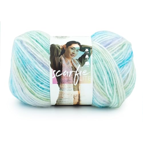 Image of Lion Brand Yarn Scarfie Lite, Ombre Yarn for Knitting, Rain, 1 Pack | Worsted Weight Acrylic Blend Knit & Crochet Fiber for Self-Striping Scarves, Colorful Cardigans, Chunky Blankets, Pastel Hats