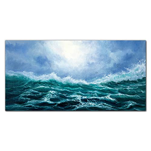 Photo sur verre acrylique pour raviver un mur blanc triste avec une tempête marine
