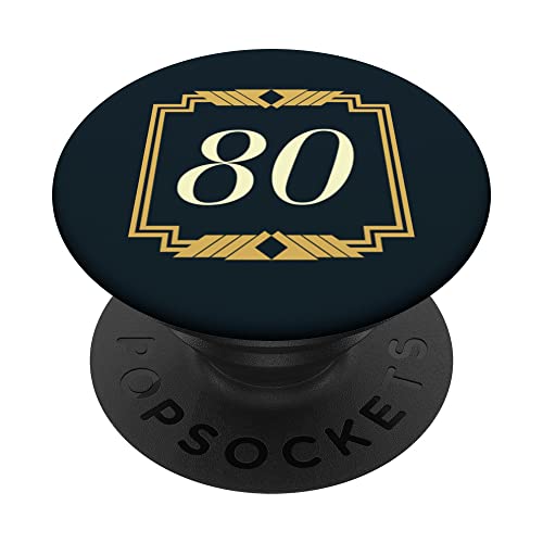 80 cumpleaños con texto en alemán "80 años" PopSockets PopGrip Intercambiable
