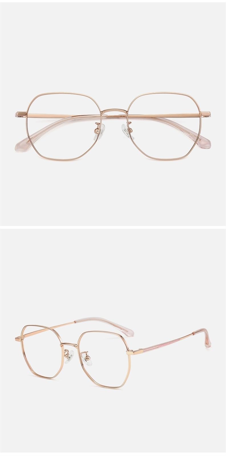 Montura óptica femenina Montura de gafas de semititanio con marco redondo