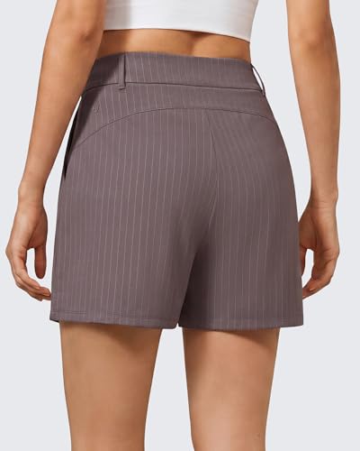 Image of G4Free EverGoing Dressy Casual Shorts for Women 4 inch High Waisted Summer Lounge Pleated Shorts with Pockets