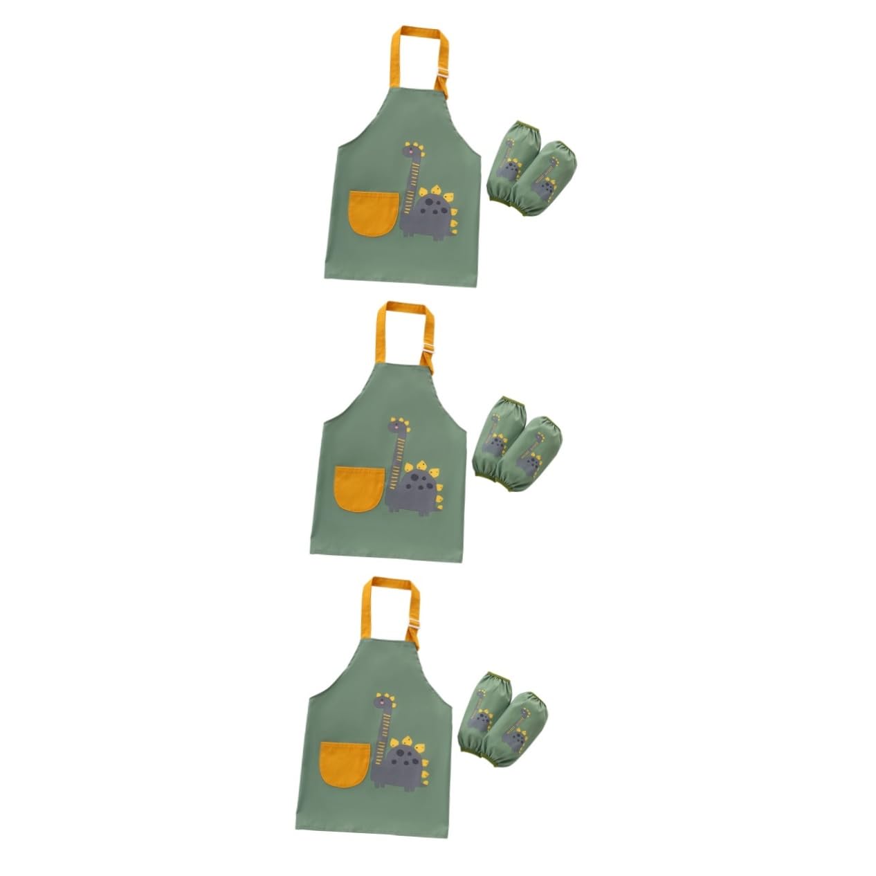 HEMOTON 3sets Grembiule Per Apron Per e Adatto Anni Design e Maniche Elastiche Per Attività Creative e Svezzamento