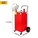Migoda 35 Gallon Fuel Caddy, Portable Fuel Transfer Storage Tank With Wheels & Hand Siphon Pump, Gasoline Diesel Fuel Container for Car, Boats, Motorcycle, Red