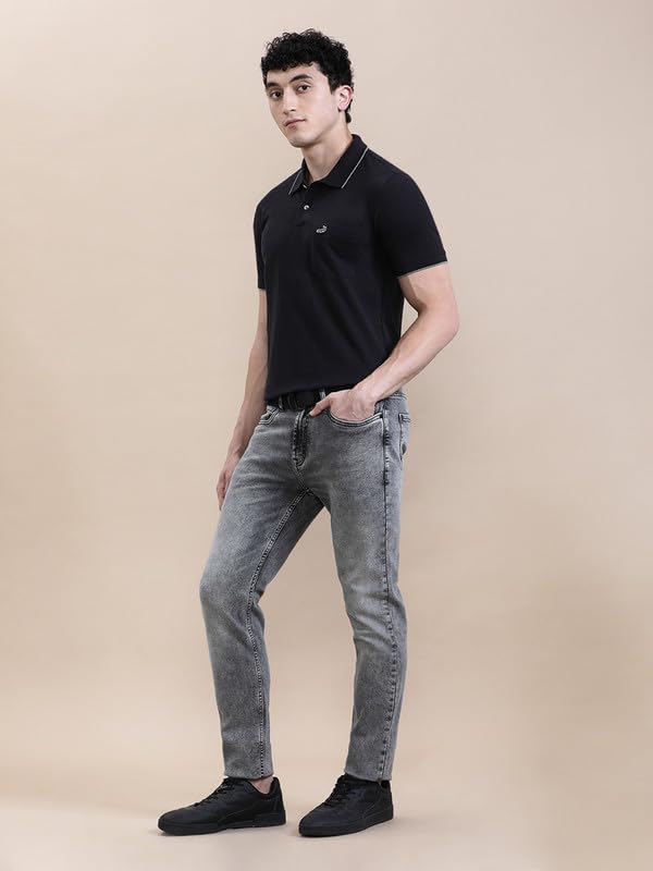 Image of CROCODILE Men Solid Polo T-Shirt | 100% Cotton | Short Sleeve | Slim Fit | Button Placket White