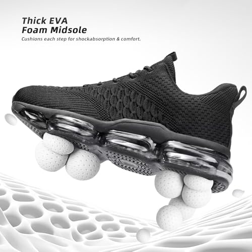 Image of Pozvnn Mens Air Cushion Running Shoes Fashion Casual Walking Tennis Sneakers Non Slip Breathable Trail Sport Gym