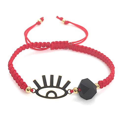 Image of Art & Designs by AA Evil Eye Red Thread Adjustable Bracelet with Genuine Jet Stone Azabache