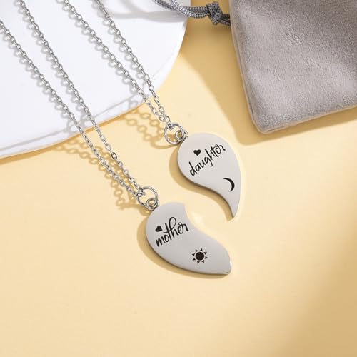 Image of Yonhon Mother Daughter Bracelet Necklace for 2 /3 /4, Mother Daughter Matching Keychain Set