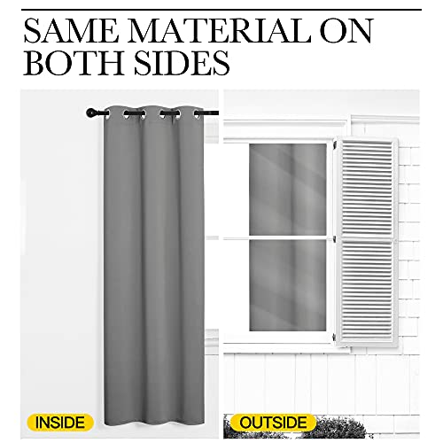 image for NICETOWN Silver Grey Room Darkening Curtain Panels 78