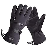 CAMYOD Men Waterproof Skiing Snowboarding Gloves with Zipper Pocket, Air Vent, Separated Liner Gloves-2 Pairs Set(2-Pair,M)