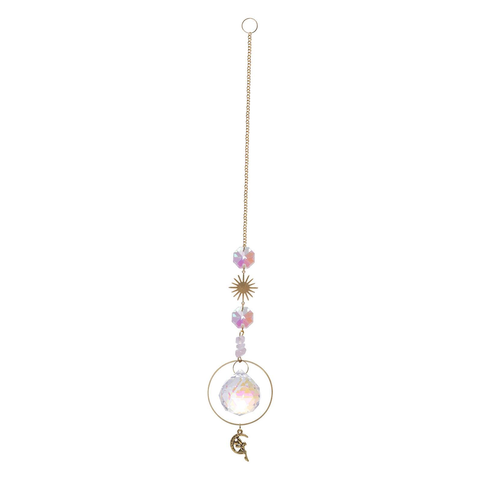 Crystal Hanging Sun Pendant Light Catching Pendant Home Decor Pink-image-47