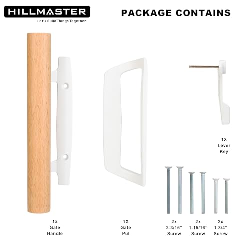 HILLMASTER Patio Sliding Door Handle Set with Mortise Lock 45°,Mortise Style Reversible Design Non-keyed Sliding Patio Glass Door Handles Patio Door Lock,Fits 3-15/16\"Screw Hole Spacing,White Finish