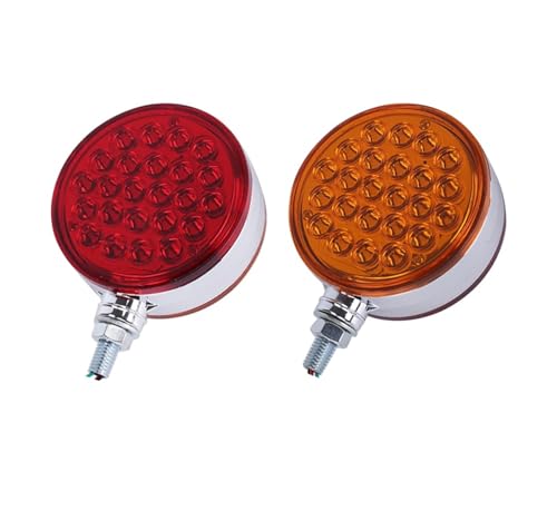 Feu arrière et de position rond 12V-24V double face rouge jaune pour remorque de camion