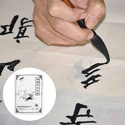 Zerodeko 50 folhas papel Xuan papel arroz escova de caligrafia chinesa escrita Sumi papel sem grades