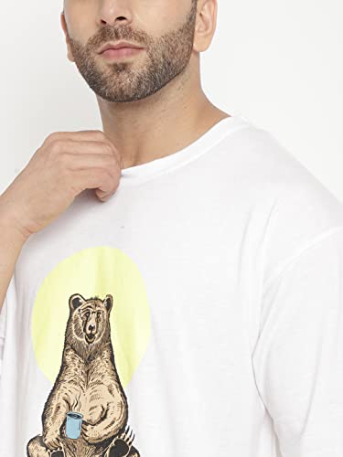 Image of GRITSTONES Men Oversized Half Sleeve Cotton T-Shirt