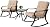 Oakmont Outdoor Furniture 3 Piece Conversation Bistro Set Rocking Chairs and Glass Top Table, Thick Cushions, Black Steel (Brown)