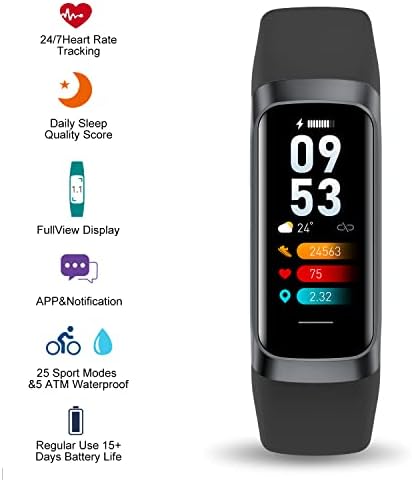 IMFRCHCS Fitness Tracker, Smart Watches with Blood Pressure and Heart Rate Monitors, 1.1" AMOLED Color Display Fitness Watch, 5 ATM Waterproof Smartwatch Compatible with Android IOS phones