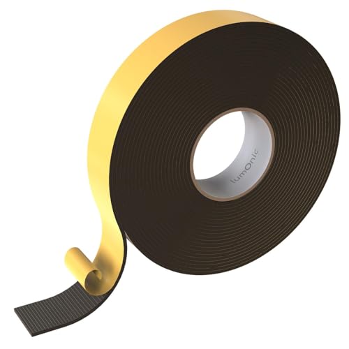 Lumonic 10m EPDM Dichtungsband Selbstklebend 40mm x 3mm | Moosgummi Dichtband für Fenster + Türen | Fensterdichtung Türdichtung Gummidichtung zum Kälteschutz