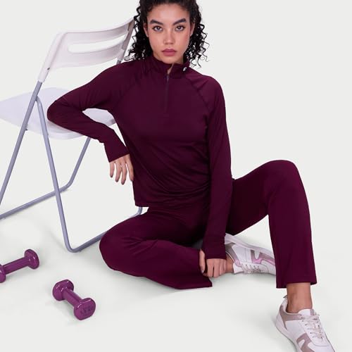 Image of Enamor Full Sleeve High Neck Medium Length Pull on Dry Fit T-Shirt for Women - Slim Fit - A310