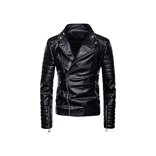 UlilyPP Light jackets for men Men's Leather Jacket Autumn Collar