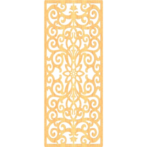 Image of Buel Decorative Pierced Fretwork Wood Wall Panels, 25 3 /8 inchW x 64 3 /8 inchH x 1 /4 inchT, Cherry