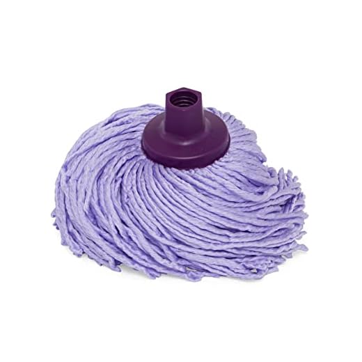 Mery | Fregona Microfibra | Fregona Super Absorbente | Cabezal Extragrande | No Deja Rastro | Fabricada en Cruz | Mayor Durabilidad | Rosca Universal | Color: Lila, 22 cm