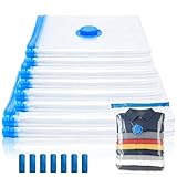 Lot de 8 Sac Sous Vide Vetement Aspirateur, Housses de Rangement Sous Vide Voyages Sac Sous Vide Vetement Aspirateur pour Vêtements, Couettes, Literie (2 *100x80cm, 2*80x60cm, 2*70x50cm, 2*60x40cm)