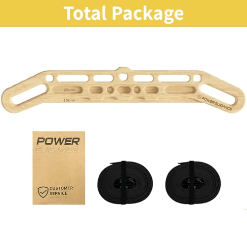 Image of POWER GUIDANCE Wooden Hangboard Portable Rock Climbing Hangboard with Suspension Training Function, Enhance Finger Grip Strength, Indoor and Outdoor Use