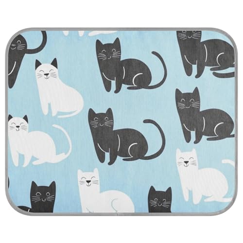 siphylline Cartoon Cute Black and White Cat Summer Cooling Blankets for Medium Dogs Self Cooling Blankets for Outdoor Cats for Doggie Outdoors Safe cama refrescante para Perros S