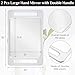 Kigley 2 Pcs Large Hand Mirror with Double Handle Barber Mirror Unbreakable Rectangular Hand Held Hair Salon Equipment Hairstylist and Barber Accessories, 15.75 x 9.84 Inches/ 40 x 25 cm (Silver)