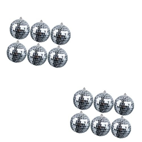 IMIKEYA - 12 bolas espejadas plateadas para decoración de fiestas, bodas, discotecas y festivales, diseño reflectante miniatura 1