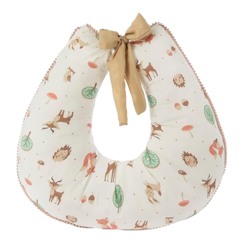 Almofada De Amamentação Bebê Menino Menina Macia Confortável Com Enchimento Com Zíper (Bosque Encantado)