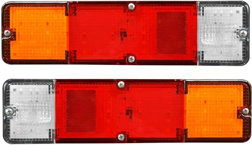 Bajato Juego completo de montaje de luz trasera de freno trasero LED competitivo para Suzuki Samurai Sierra SJ413 SJ410 Gypsy (Rojo Blanco)