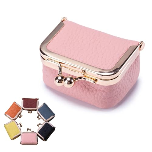 Lilyrhyme Mini Jewelry Box, Lilyrhyme Genuine Leather Mini Jewelry Box, Mini Travel Jewelry Box, Mini Jewelry Travel Case for Women (Pink)