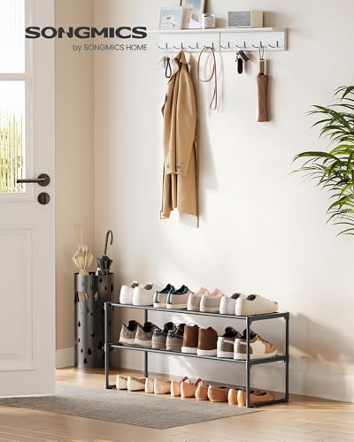 Image of SONGMICS Shoe Rack, 2-Tier Shoe Organizer, Metal Storage Shelf