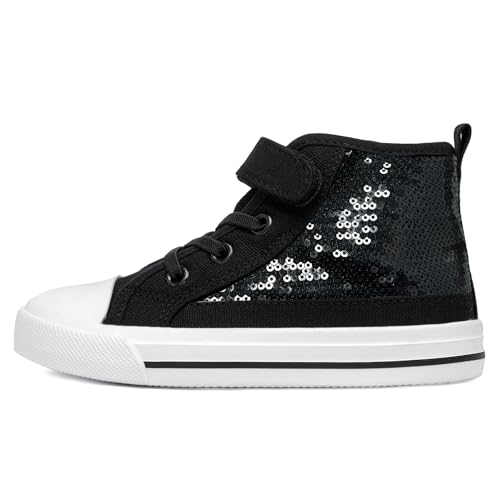HugRain Toddler Girls Sneakers Canvas Walking Shoes for...