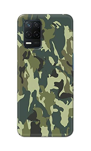 Image of Printed Hard Back Cover Case for Realme 9 5G Back Cover (Green Army Camouflage) -1803