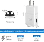 Fast Charging Block, USB Adaptive Fast Wall Quick Charger Box Compatible with Galaxy S21 S20 S10 S9 S8 S7/ Edge/Plus/Active, M14/J7 Note8/9/10/20, A13 A14 A15 A34 (2 Pack, White)