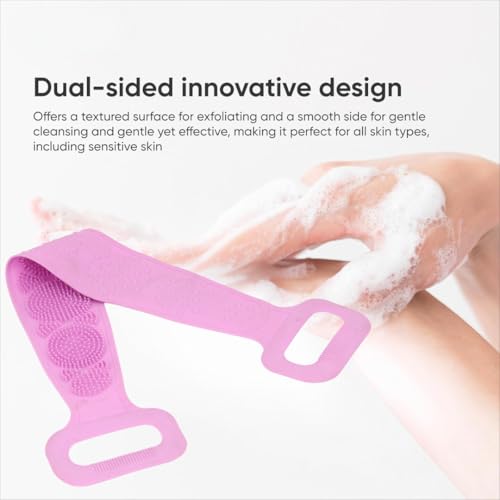 Image of ANTIL'S Silicone Body Back Scrubber, Double-Sided Exfoliating Bath Brush | Deep Cleansing & Massage Belt for Shower & Dead Skin Removal (Medium)