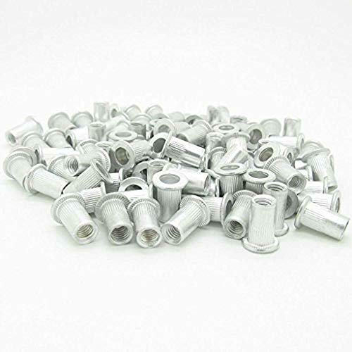 Flat Head Aluminum Rivet Nut Blind Insert Nut Pack of 100 (M5)