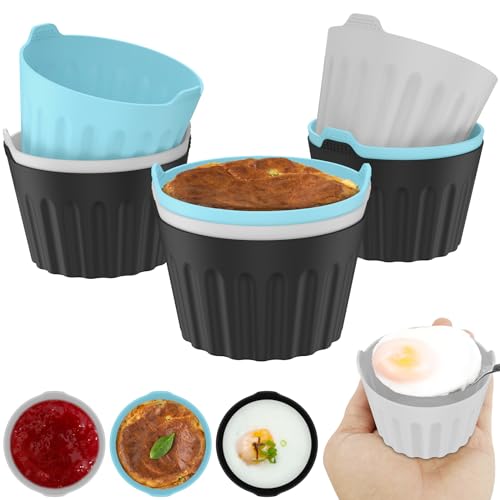 LZVXTYM Silicone Egg Poacher Cups, 9 Pcs Nonstick Egg Poaching Cups, Reusable Poached Egg Cooker, Stovetop Egg Cooking for Microwave, Baking, Air Fryer, 6.5x 5cm