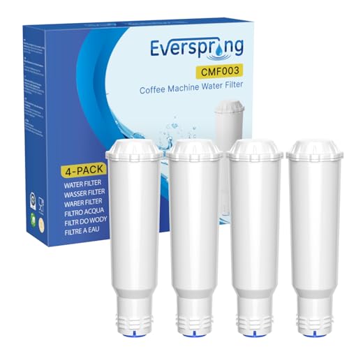 EVERSPRING Filtre à eau pour machine à café Compatible Avec Krups F088 Pro Aqua/AEG/Bosch/Siemens/Nivona, 4 pièces (Avertissement : non adapté pour Jura...