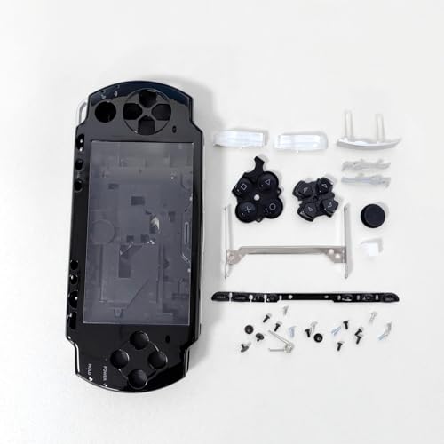 Image of Hzxkqmil Full Housing Shell Cover Faceplate Case Replacement Parts with Buttons Screws Set for Sony PSP 2000 2001 2002 2003 2004 Console (Black)