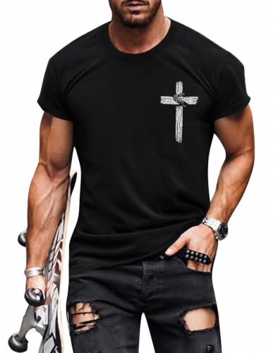 Image of Christian Shirts for Men Jesus Cross Shirt Religious Faith T Shirts